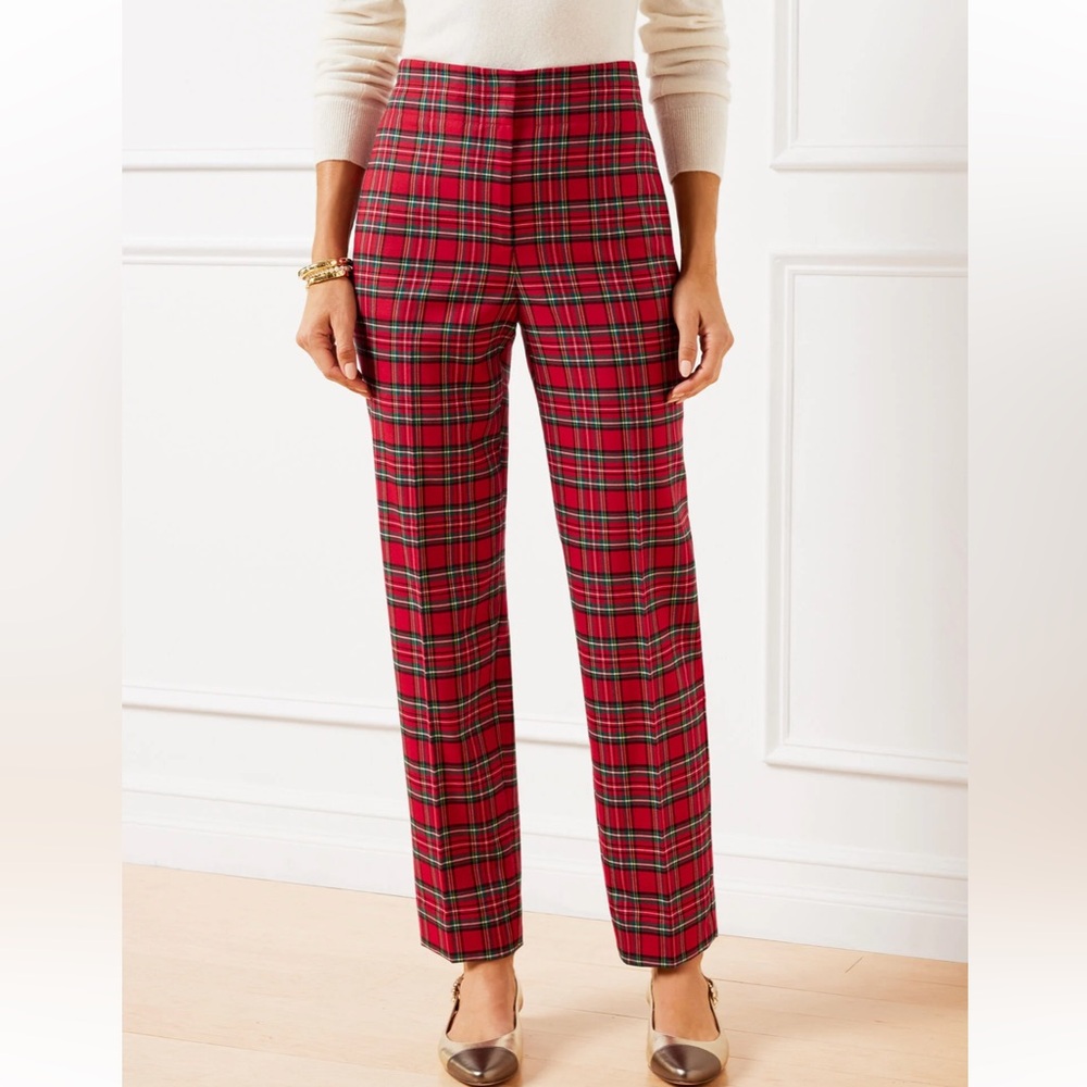 PLAID TALBOTS HAMPSHIRE ANKLE PANTS
